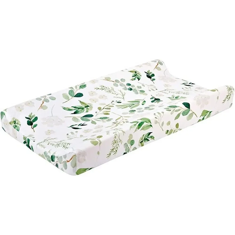 Baby Girl Nursery Diaper Changing Pad Cover Watercolor Floral Greenery Boho